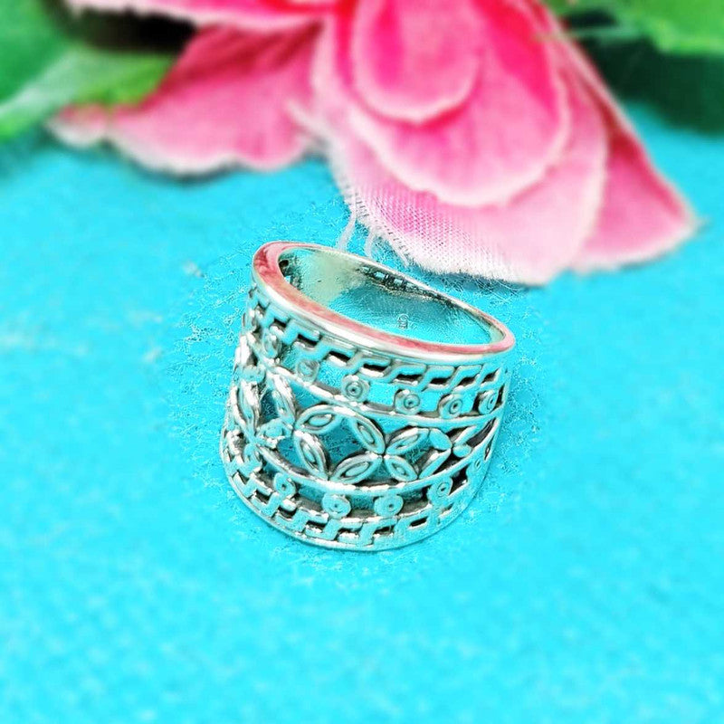 JSAJ THICK ZALI/NETT BAND RING IN 925 STERLING SILVER