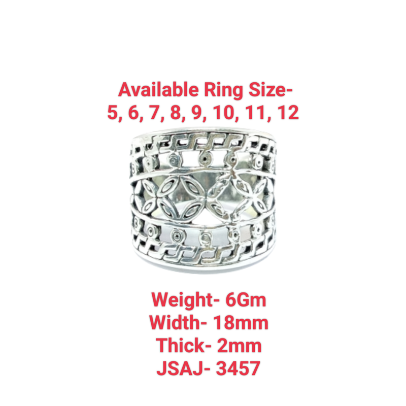 JSAJ THICK ZALI/NETT BAND RING IN 925 STERLING SILVER