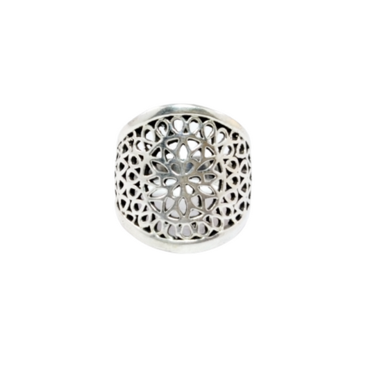 JSAJ THICK ZALI/NETT BAND RING IN 925 STERLING SILVER
