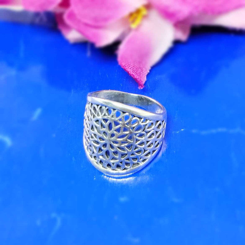 JSAJ THICK ZALI/NETT BAND RING IN 925 STERLING SILVER