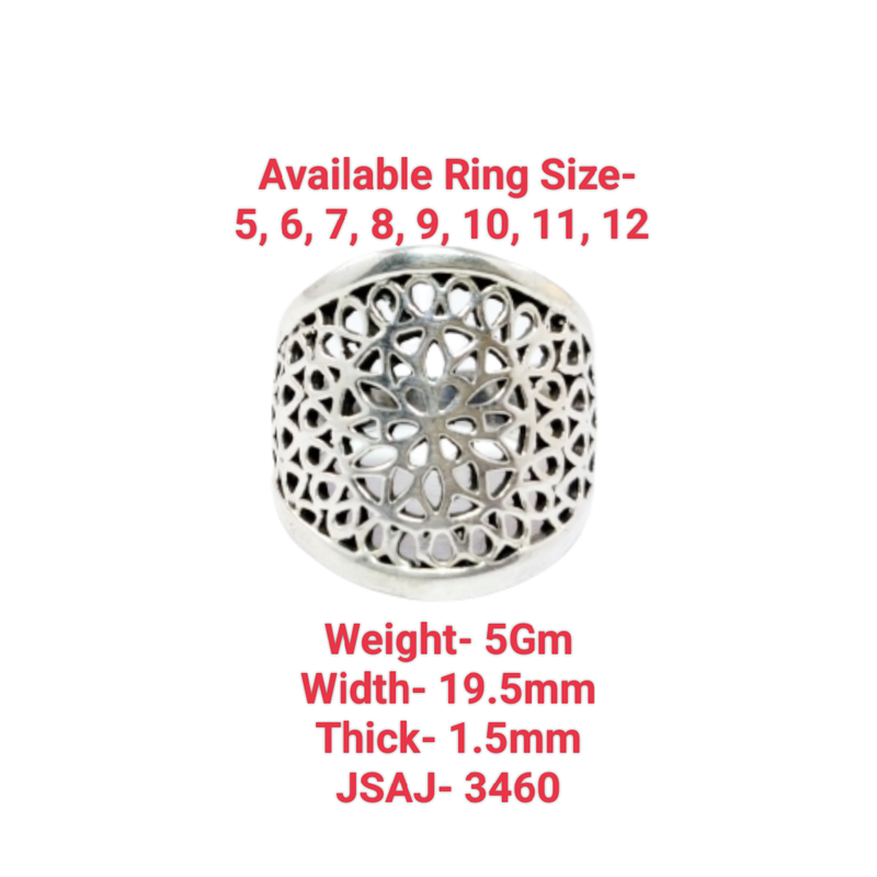 JSAJ THICK ZALI/NETT BAND RING IN 925 STERLING SILVER