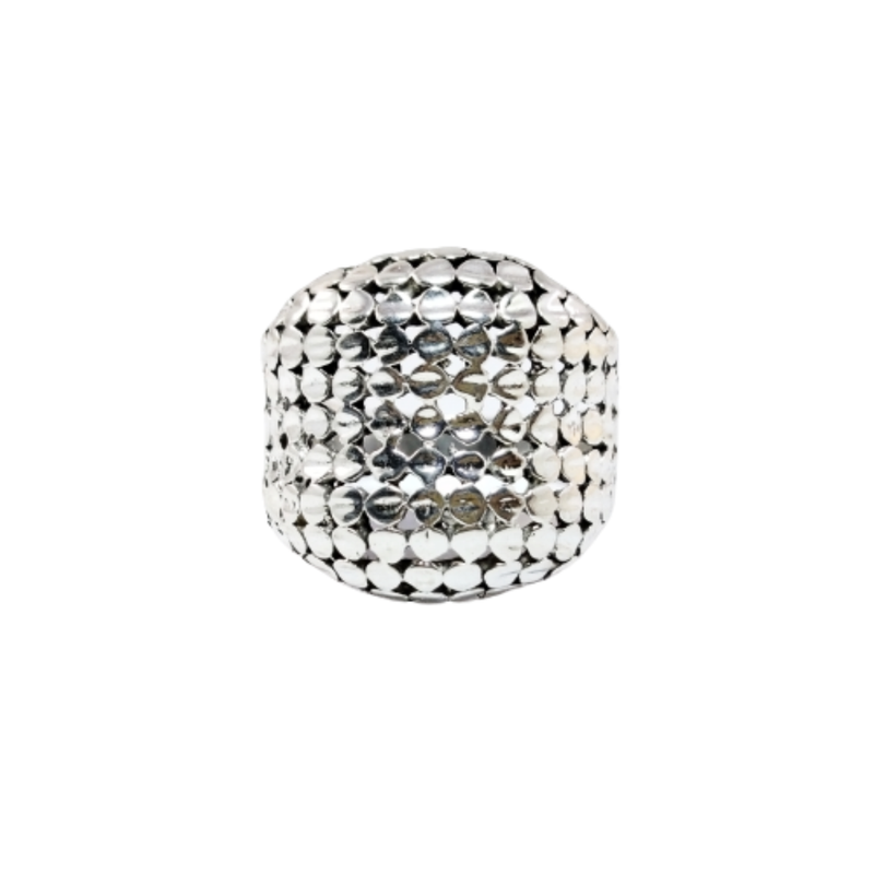 JSAJ BUBBLE THICK BAND RING IN 925 STERLING SILVER