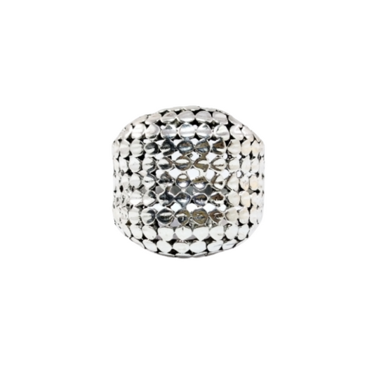 JSAJ BUBBLE THICK BAND RING IN 925 STERLING SILVER