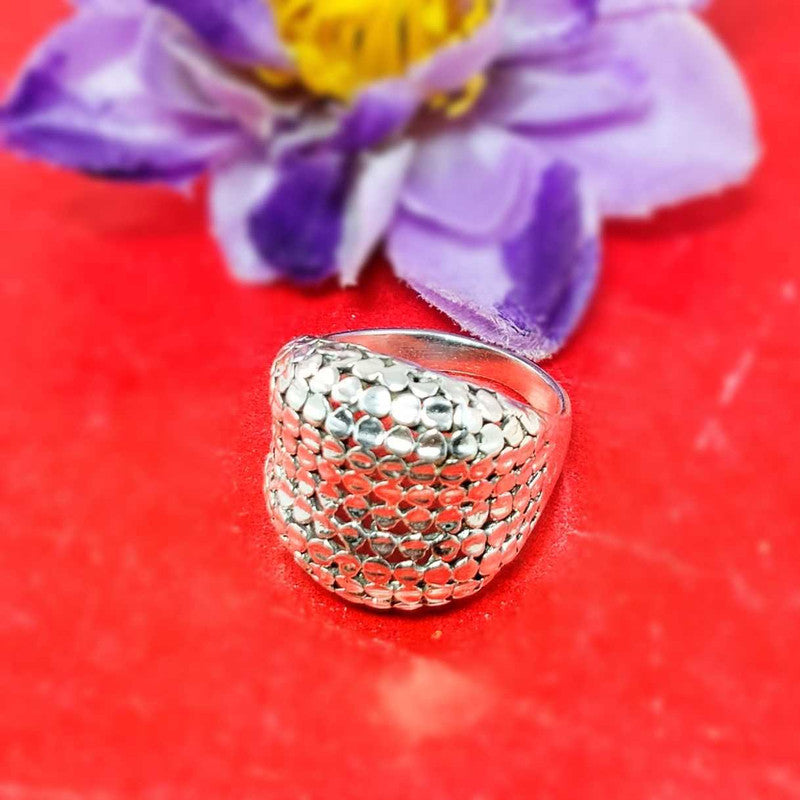 JSAJ BUBBLE THICK BAND RING IN 925 STERLING SILVER