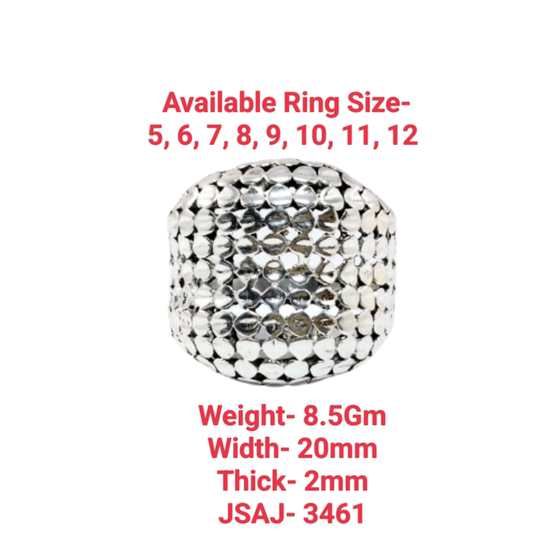 JSAJ BUBBLE THICK BAND RING IN 925 STERLING SILVER