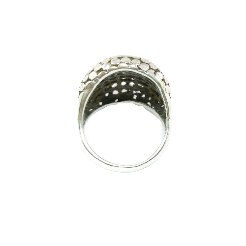 JSAJ BUBBLE THICK BAND RING IN 925 STERLING SILVER