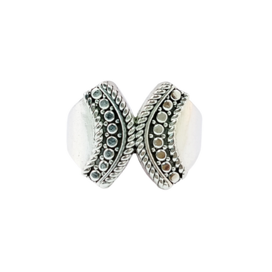 JSAJ ETHNIC INDIAN BAND RING IN 925 STERLING SILVER