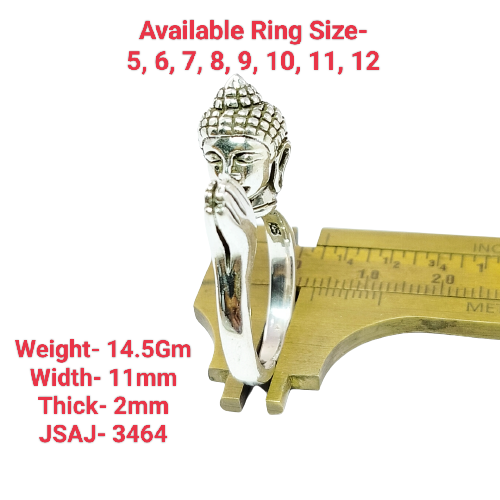 JSAJ BUDDHA RING IN 925 STERLING SILVER