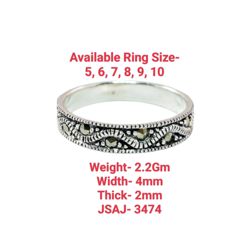 JSAJ MARCASITE BAND RING