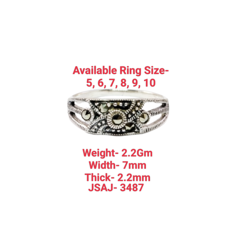 JSAJ MARCASITE BAND RING