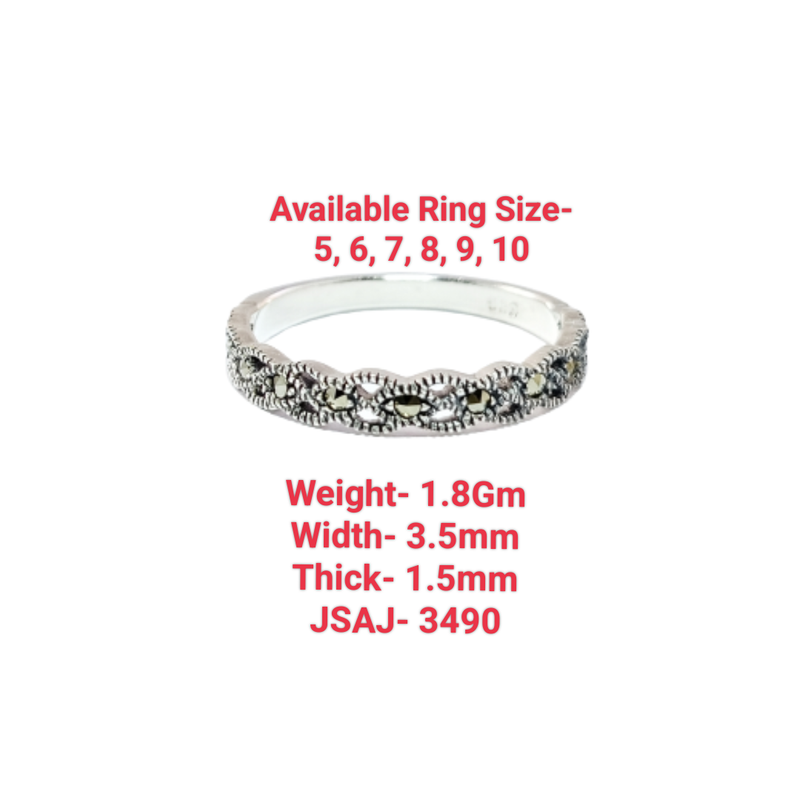 JSAJ MARCASITE BAND RING