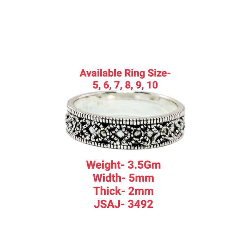 JSAJ MARCASITE BAND RING