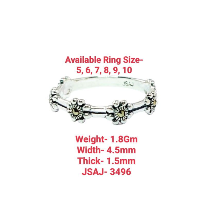 JSAJ MARCASITE BAND RING