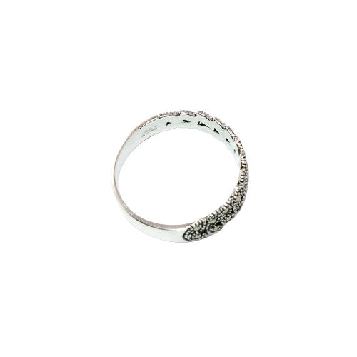 JSAJ MARCASITE LEAF BAND RING