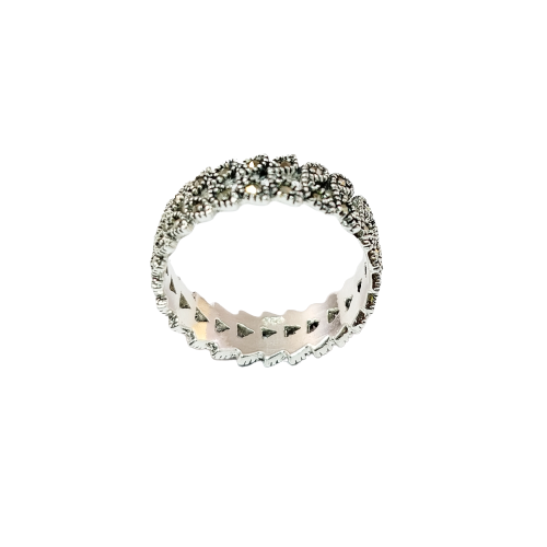 JSAJ MARCASITE FULL LEAF BAND RING