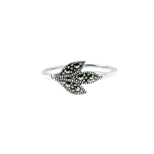 JSAJ MARCASITE LEAF RING