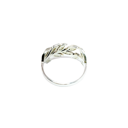 JSAJ MARCASITE LEAF BAND RING
