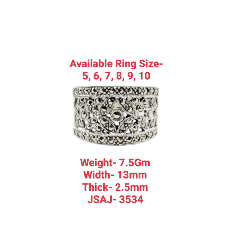 JSAJ MARCASITE BAND RING
