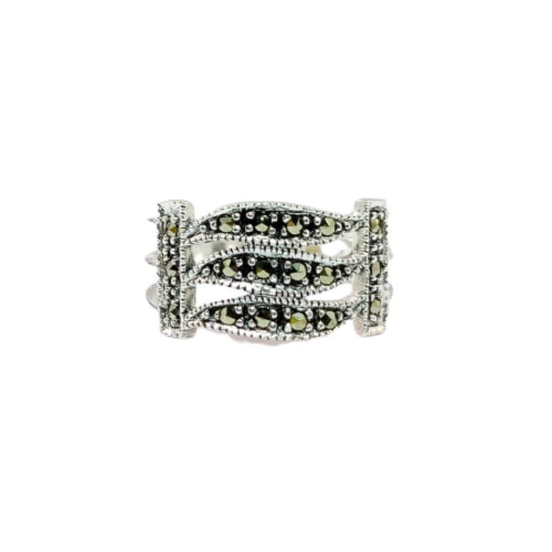 JSAJ MARCASITE 3 LINE BAND RING