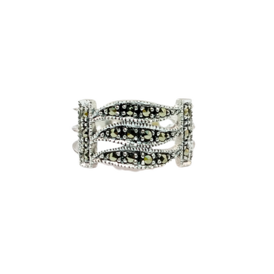 JSAJ MARCASITE 3 LINE BAND RING