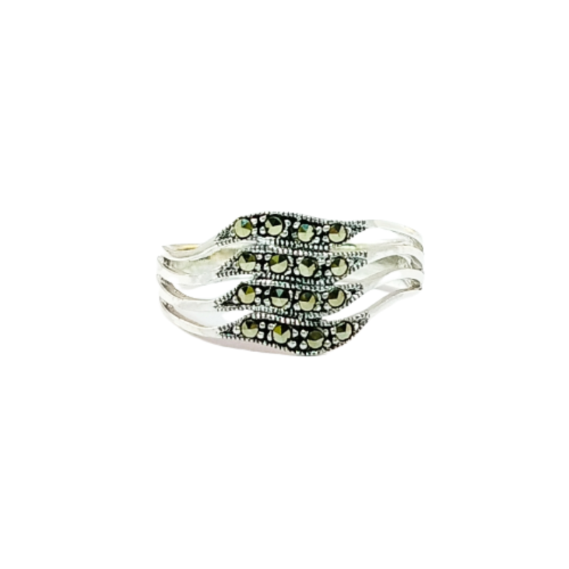 JSAJ MARCASITE 3 LINE BAND RING