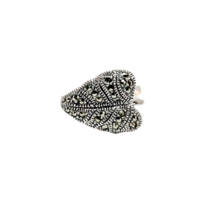 JSAJ MARCASITE LEAF RING