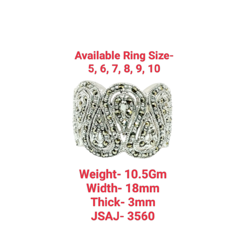 JSAJ MARCASITE BAND RING