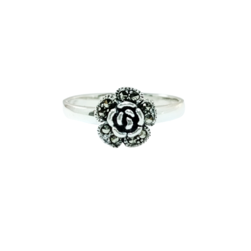 JSAJ MARCASITE FLOWER RING