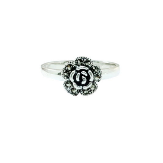 JSAJ MARCASITE FLOWER RING