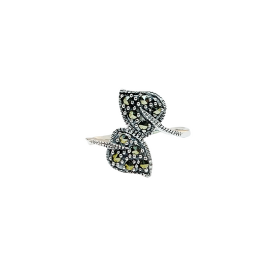 JSAJ MARCASITE LEAF RING