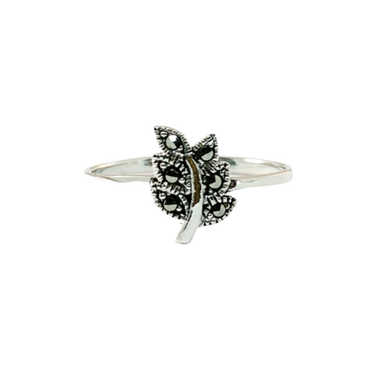 JSAJ MARCASITE LEAF RING