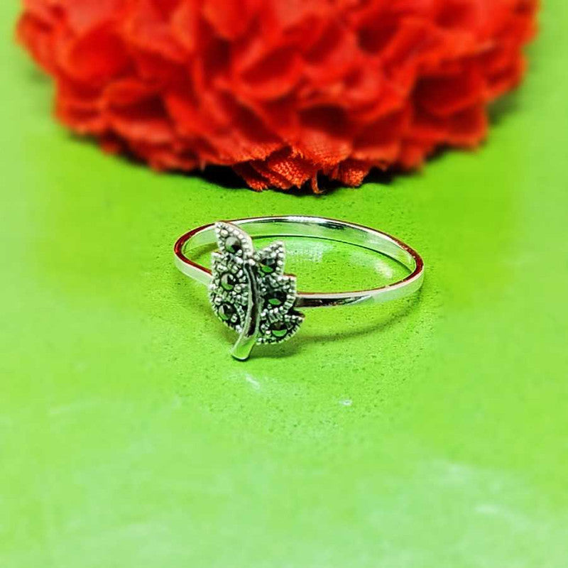 JSAJ MARCASITE LEAF RING
