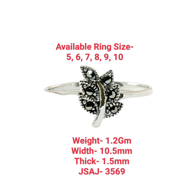 JSAJ MARCASITE LEAF RING