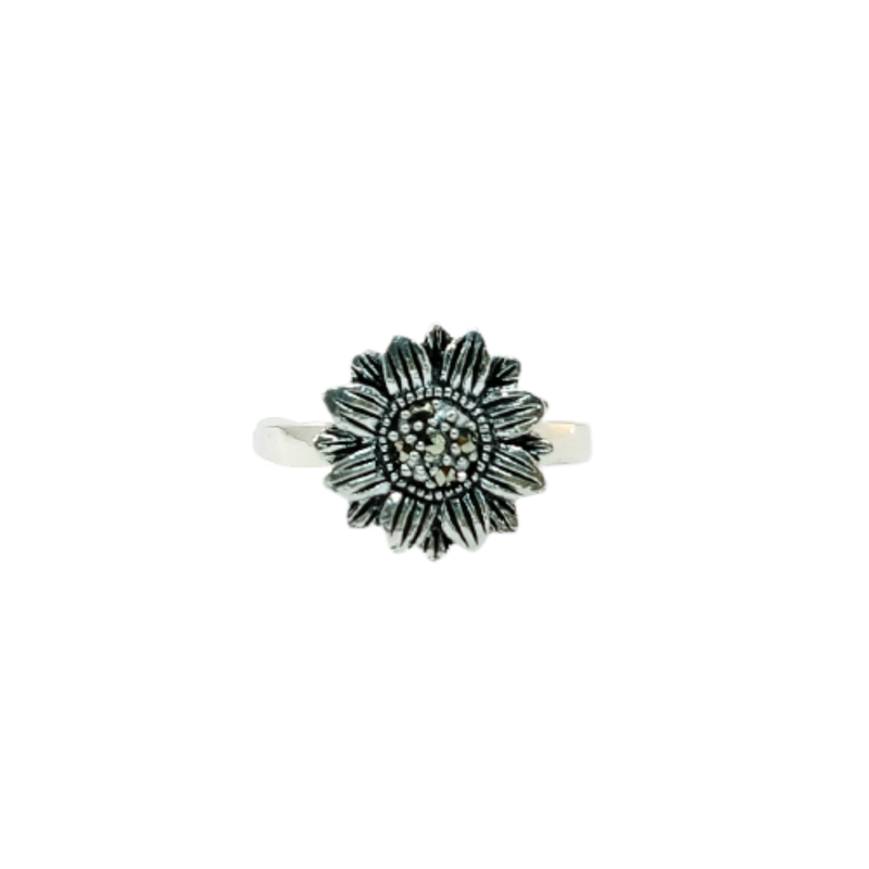 JSAJ MARCASITE SUNFLOWER RING