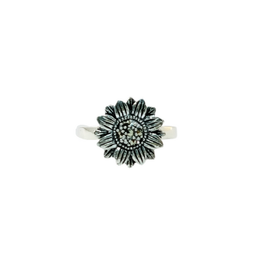 JSAJ MARCASITE SUNFLOWER RING