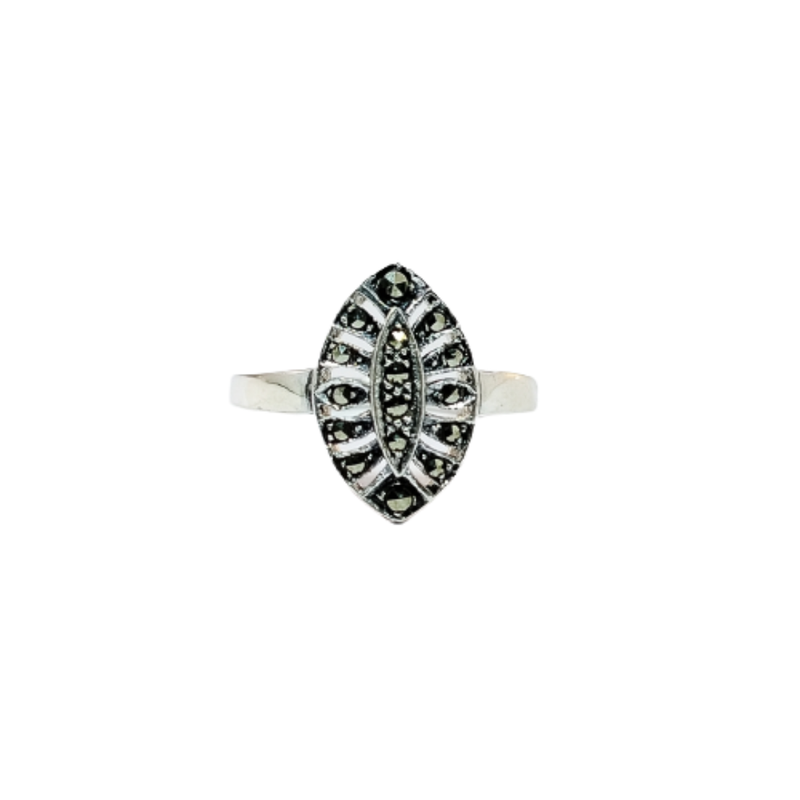 JSAJ MARCASITE RING MARQIS SHAPE