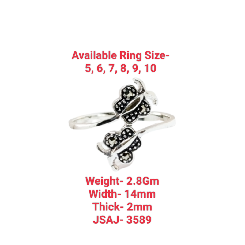 JSAJ BUTTERFLY MARCASITE RING