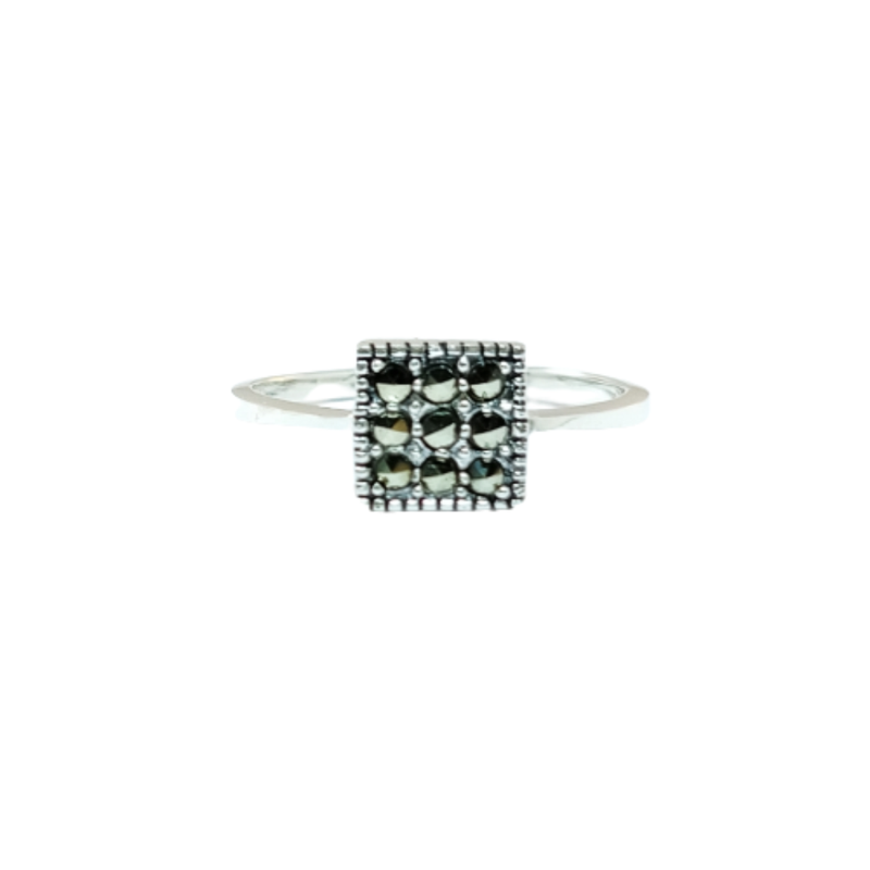 JSAJ MARCASITE RING RHOMBUS SHAPE