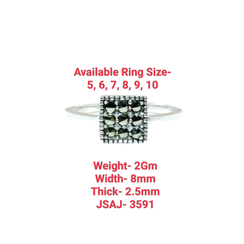 JSAJ MARCASITE RING SQUARE SHAPE
