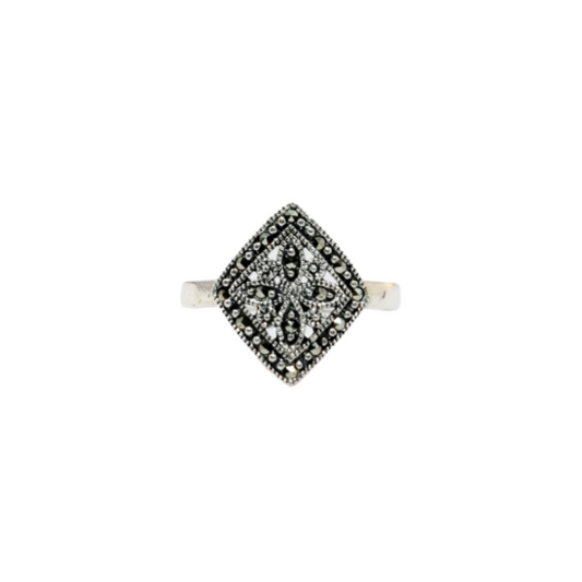 JSAJ MARCASITE RING RHOMBUS SHAPE