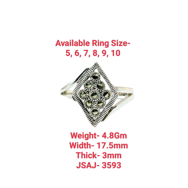 JSAJ MARCASITE RING RHOMBUS SHAPE