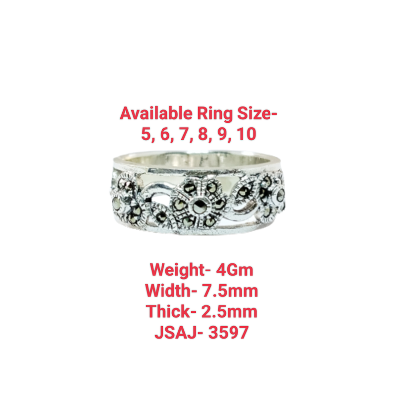 JSAJ MARCASITE BAND RING