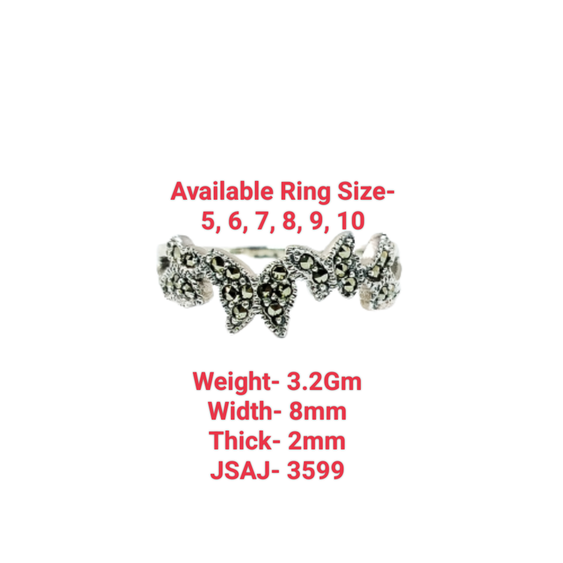 JSAJ MARCASITE BUTTERFLY BAND RING