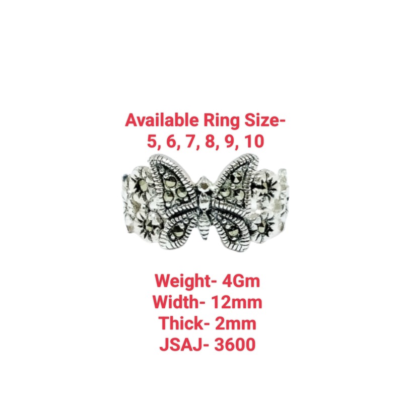 JSAJ MARCASITE BUTTERFLY RING