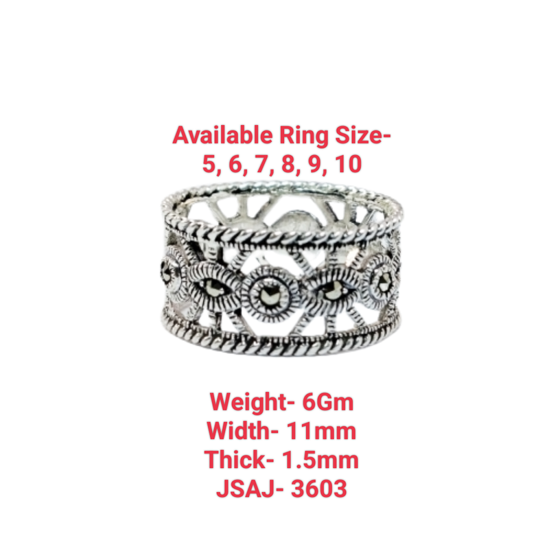 JSAJ MARCASITE FULL BAND RING