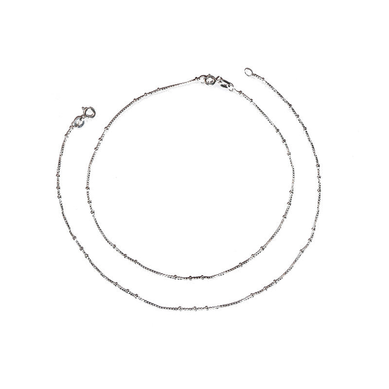 JSAJ Silver 925 Sterling Silver Dotted Box Chain Anklet for Womens Girls handmade Anklet Payal