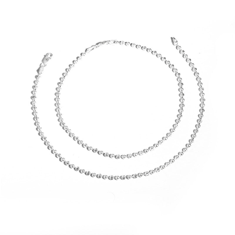 JSAJ Silver 925 Sterling Silver Laser Cutting Balls Anklet for Womens Girls handmade Anklet Payal