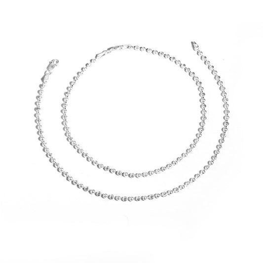 JSAJ Silver 925 Sterling Silver Laser Cutting Balls Anklet for Womens Girls handmade Anklet Payal