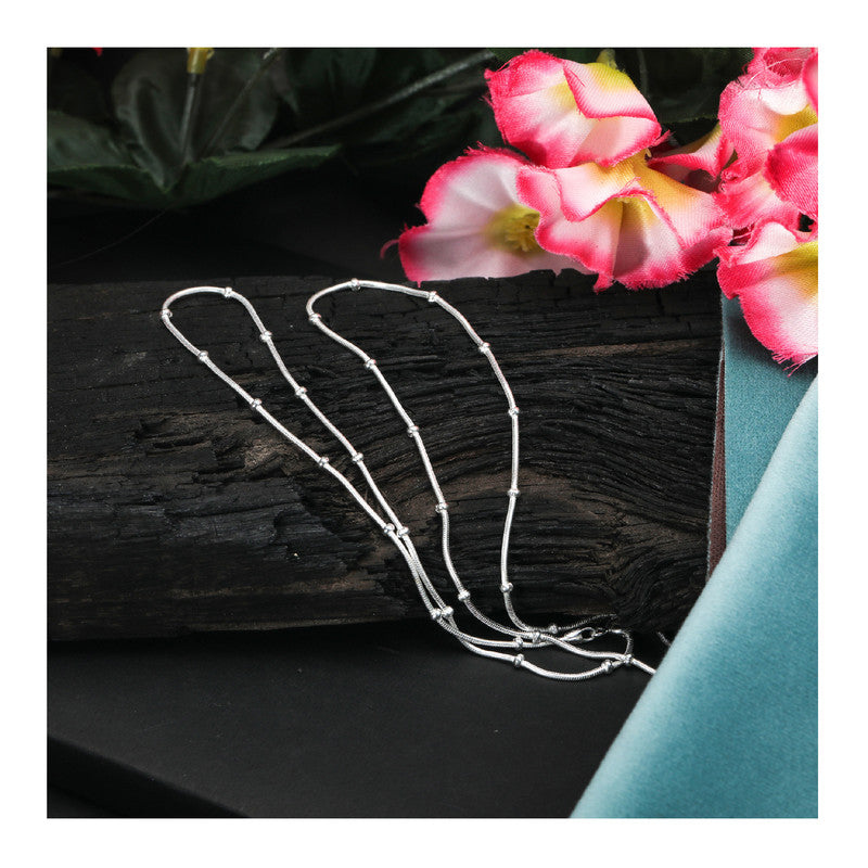 JSAJ Silver 925 Sterling Silver Dotted Snake Anklet for Womens Girls handmade Anklet Payal