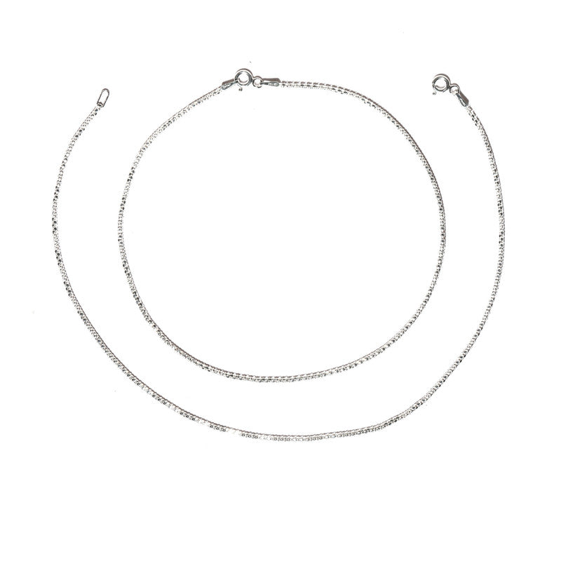 JSAJ Silver 925 Sterling Silver Thin JAALI Anklet for Womens Girls handmade Anklet Payal